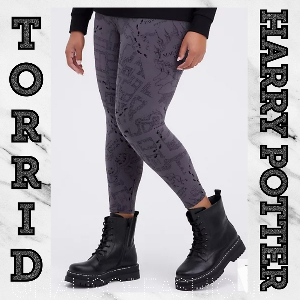 TORRID Harry Potter Marauders Map Crop Legging! NWT!